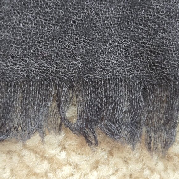 NWOT Cashmere Gradient Black & Grey Lightweight Scarf Ombre - Picture 4 of 10